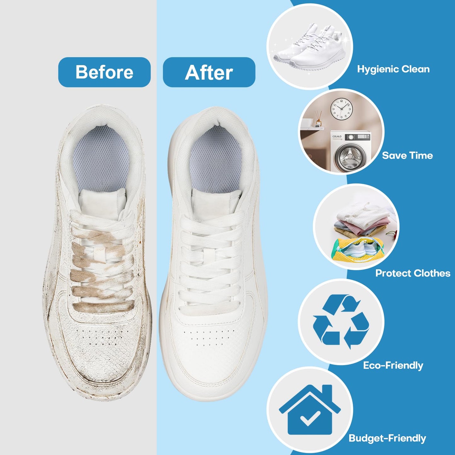 Shoes Washing Bag - (Machine Safe Shoe Cleaner for Sneakers & Daily Use)
