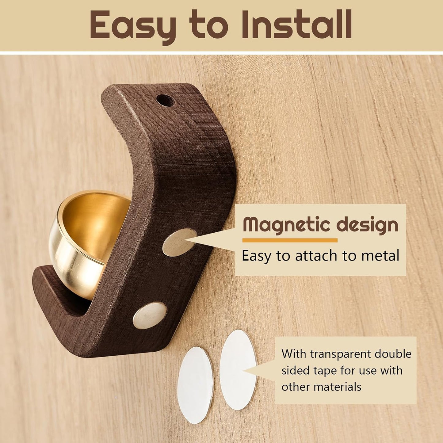 Wooden Door Bell – Magnetic Dopamine Bell for homes, offices, cafes, studios, and shops.